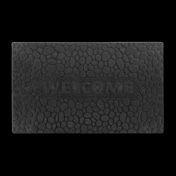 Tapijten|Ygo Deurmat VANIDA Welcome PVC Zwart 74x44