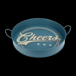 Tafelaccessoires|Ygo Dienblad CHEERS Met. Blauw