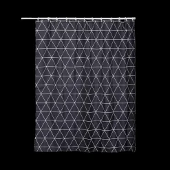 Bad- & Doucheaccessoires|Ygo Douchegordijn SQINS Zwart Incl. 12Haak