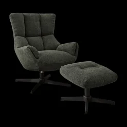 Fauteuils|Ygo Draaizetel LIONEL met Poef Groen