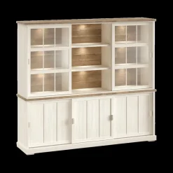 Vitrinekasten|Ygo Dressoir met Opzetkast TOLUCA Lariks/Old Teak B233