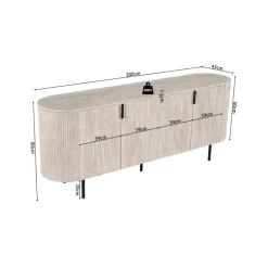Dressoirs|Ygo Dressoir PORTO B200 Travertijnlook