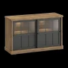 Dressoirs|Ygo Dressoir TOLUCA Old teak/Zwart met Glas B144