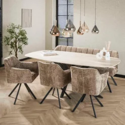 Zitbanken|Ygo Eetbank SAVANA Stof Zand B180