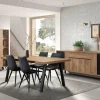 Woon- En Eetkamers|Ygo Eetkamer CREW: Dressoir + Glaskast + Tafel 200x100 + 4 stoelen LORRY Zwart