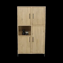 Woon- En Eetkamers|Ygo Eetkamer JAKARTA: Dressoir + Barkast + Tafel 225x100 + 4x stoelen ALICIA Touch Pearl