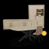Woon- En Eetkamers|Ygo Eetkamer LATINA: Dressoir + Glaskast + Eettafel 220x120 + 4x Stoelen CLAUDIA Chicago Truffle