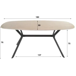 Eettafels|Ygo Eettafel CEZANNE Deens Ovaal Keramiek Travertin 180x90