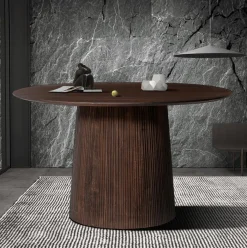 Eettafels|Ygo Eettafel DOMINGO Mango Donkerbruin Ø130