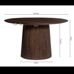 Eettafels|Ygo Eettafel DOMINGO Mango Donkerbruin Ø130