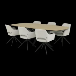 Eettafels|Ygo Eettafel ENCANTO Deens Ovaal 250x128 Blond Oak