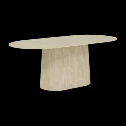 Eettafels|Ygo Eettafel KINGSTON Ovaal 200x100 Travertin Steen