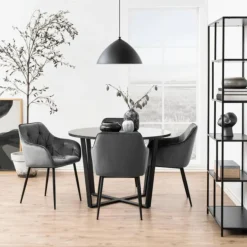 Eettafels|Ygo Eettafel MAITE Marble Black Ø110cm