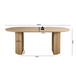 Eettafels|Ygo Eettafel PORTO 200x100 Decor Eik Naturel