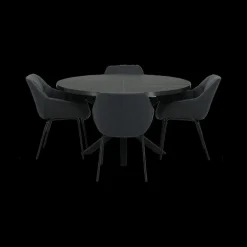 Eettafels|Ygo Eettafel Verlengbaar SILVA Noir Ø140/Ø180