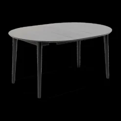 Eettafels|Ygo Eettafel Verlengbaar VEZNA Ø115/Ø154 Zwart Eikfineer