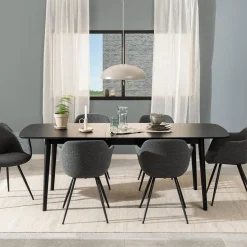 Eettafels|Ygo Eettafel Verlengbaar VEZNA 180/219 Zwart Eikfineer