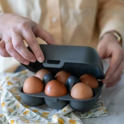 Bewaaraccessoires|Ygo Eierdoos EGGS TO GO Mini Nat. Ash Grey