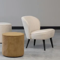 Fauteuils|Ygo Fauteuil CORKSCREW Crème Bouclé