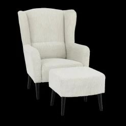 Fauteuils|Ygo Fauteuil SPAIN met poef Poso Ivory