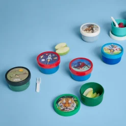 Lunchboxes & Drinkbussen|To Go|Ygo Fruitbox SPACE 300ml Blauw/Rood