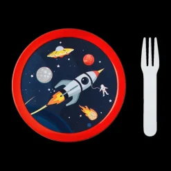 Lunchboxes & Drinkbussen|To Go|Ygo Fruitbox SPACE 300ml Blauw/Rood