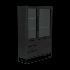 Vitrinekasten|Ygo Glaskast SPLURGE Mango Antraciet B115