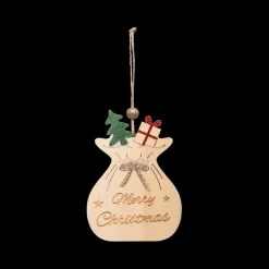 Kerst|Ygo Hanger Kerstzak MERRY CHRISTMAS Hout