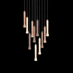 Hanglampen|Ygo Hanglamp FIATO Rond 11Del. Taupe/Coffee