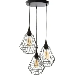 Hanglampen|Ygo Hanglamp JARAS 3Del. Met. Zwart
