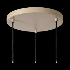 Hanglampen|Ygo Hanglamp LAMBRES 3Del. Rond Taupe