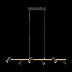 Hanglampen|Ygo Hanglamp MARLEY 6-Delig Metaal Zwart/Goud