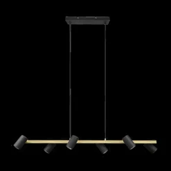 Hanglampen|Ygo Hanglamp MARLEY 6-Delig Metaal Zwart/Goud