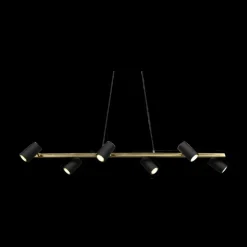 Hanglampen|Ygo Hanglamp MARLEY 6-Delig Metaal Zwart/Goud