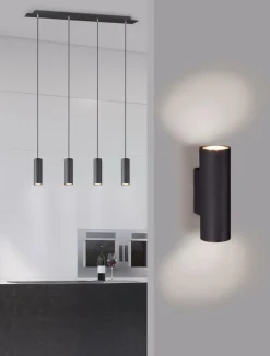 Hanglampen|Ygo Hanglamp MARLEY 4-Delig Metaal Zwart