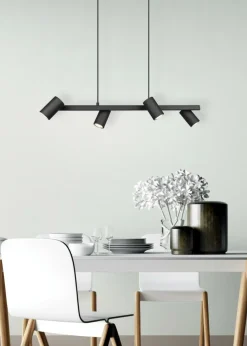 Hanglampen|Ygo Hanglamp MARLEY 4-Delig Metaal Zwart