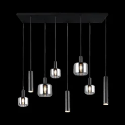 Hanglampen|Ygo Hanglamp MATARO 8Del. Zwart