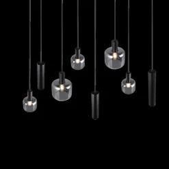 Hanglampen|Ygo Hanglamp MATARO 8Del. Zwart