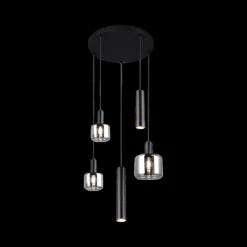 Hanglampen|Ygo Hanglamp MATARO 5Del. Zwart