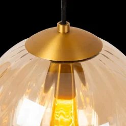 Hanglampen|Ygo Hanglamp MONSARAZ 1Del. Glas Amber