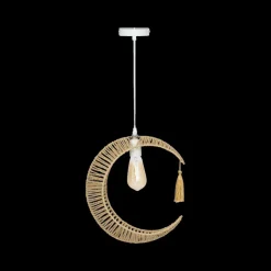 Decoratieve Accessoires|Kinderverlichting|Ygo Hanglamp MOON Maan Touw Naturel