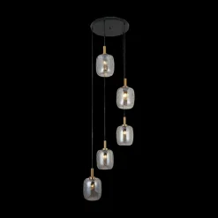 Hanglampen|Ygo Hanglamp OKIRU 5Del. Rond Smoke Grey