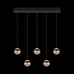 Hanglampen|Ygo Hanglamp ORBIT 5Del. Zwart/Coffee