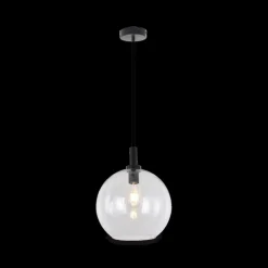 Hanglampen|Ygo Hanglamp OSIRA Ø30 Zwart/Glas Helder