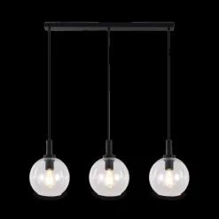 Hanglampen|Ygo Hanglamp OSIRA 3Del. Zwart/Glas Helder