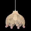 Decoratieve Accessoires|Kinderverlichting|Ygo Hanglamp POMPON Bamboe Naturel/Roze