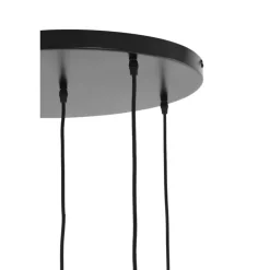 Hanglampen|Ygo Hanglamp RAKEL 5Del. Rnd Ant. Brons/Glas Smoke