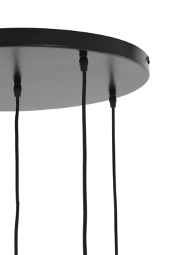 Hanglampen|Ygo Hanglamp RAKEL 5Del. Rnd Ant. Brons/Glas Smoke