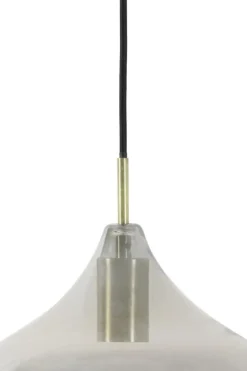 Hanglampen|Ygo Hanglamp RAKEL XL Ant. Brons/Glas Smoke