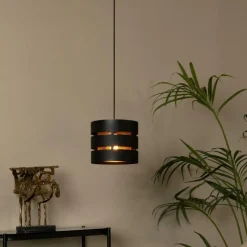 Hanglampen|Ygo Hanglamp ROSAS 1Del. Zwart/Goud
